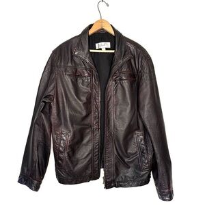 Blink | Black Red Distressed Leather Jacket Size Large